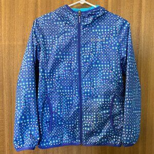 Columbia Girls Large Snowflake Print Hooded Windbreaker